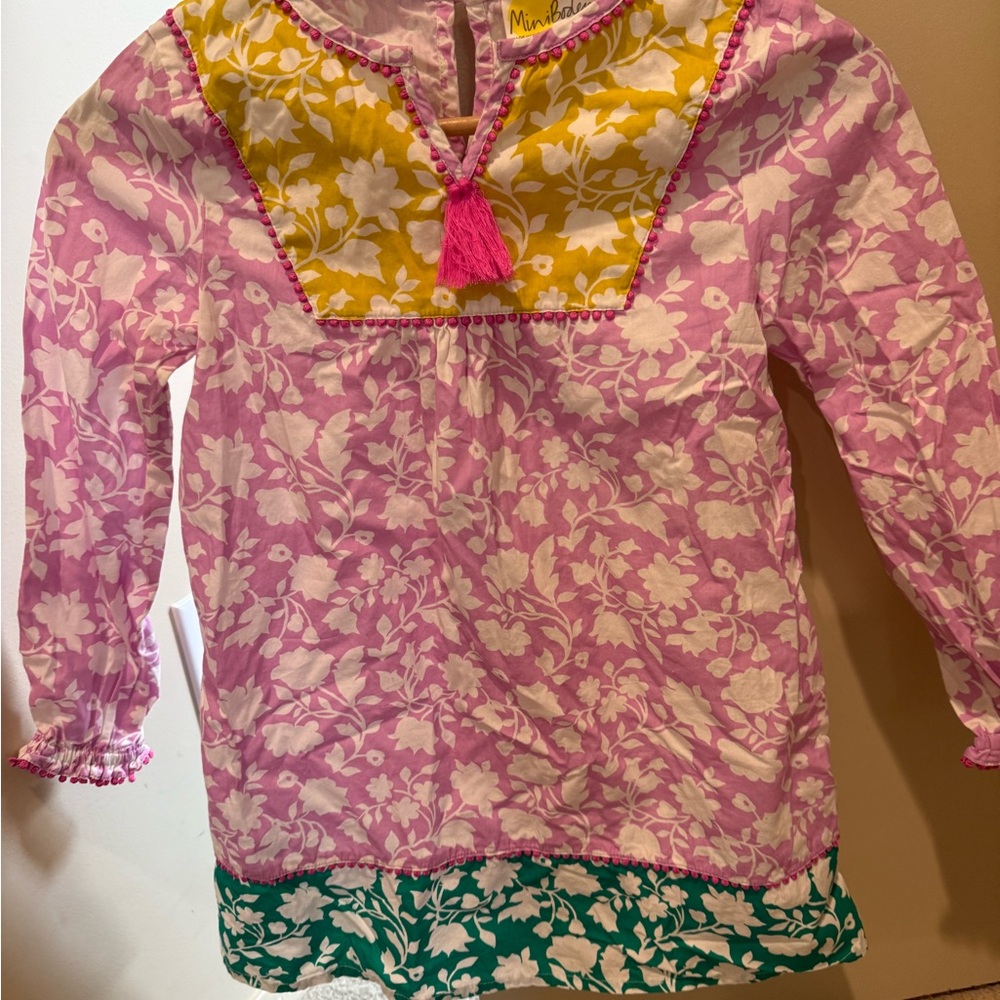 Mini Boden Pink and Yellow Floral dress